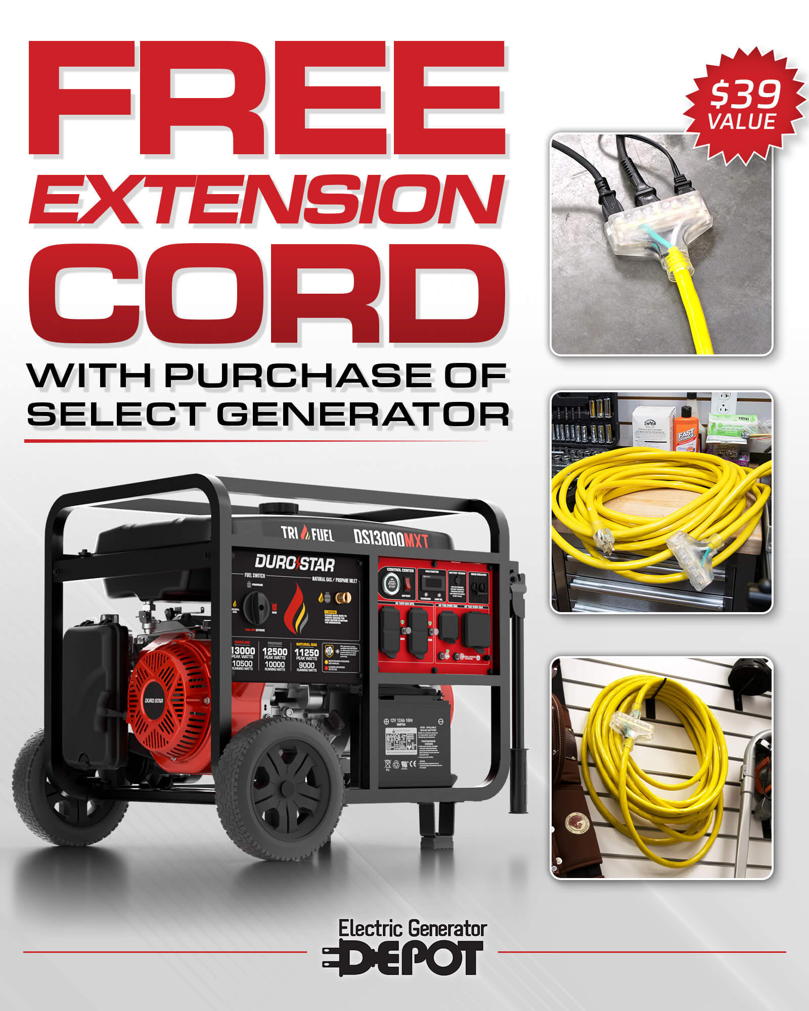Subject: FREE Extension Cord With Select Generators :electric_plug: Preview: Extend your savings and shop these generators to qualify!