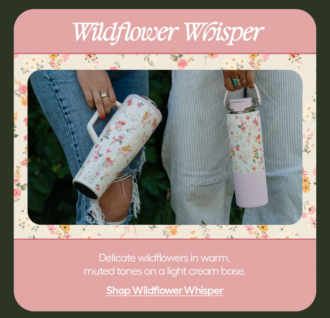 Delicate wildflowers in warm, muted tones meet a light cream. Shop Wildflower Whisper.