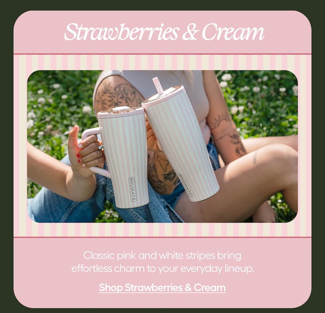 Carry the season everywhere with the limited-edition Strawberries & Cream drinkware.