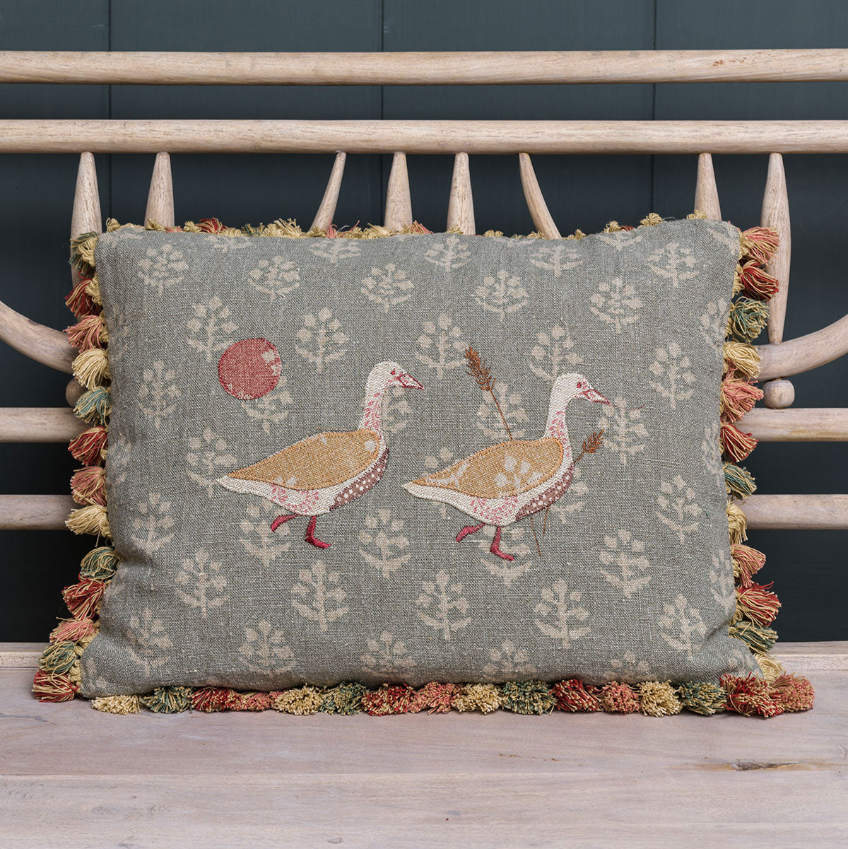 Susie Watson Designs Egyptian Geese Rustic Linen Cushion