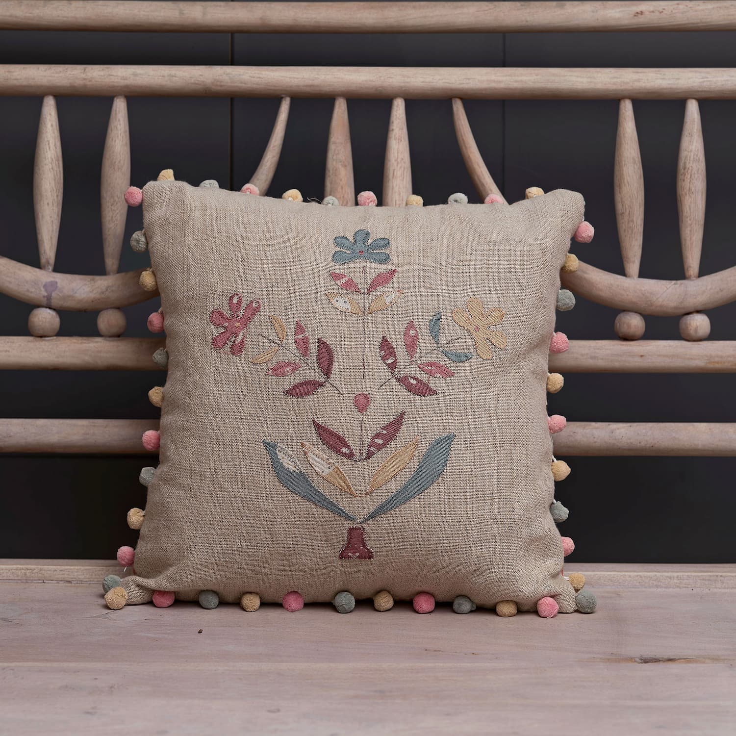 Susie Watson Designs Indian Daisy Linen Cushion