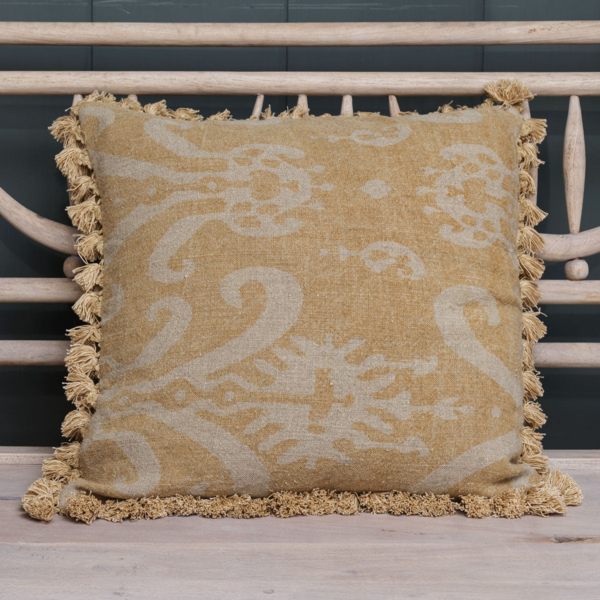 Saffron Sacha Rustic Linen Cushion