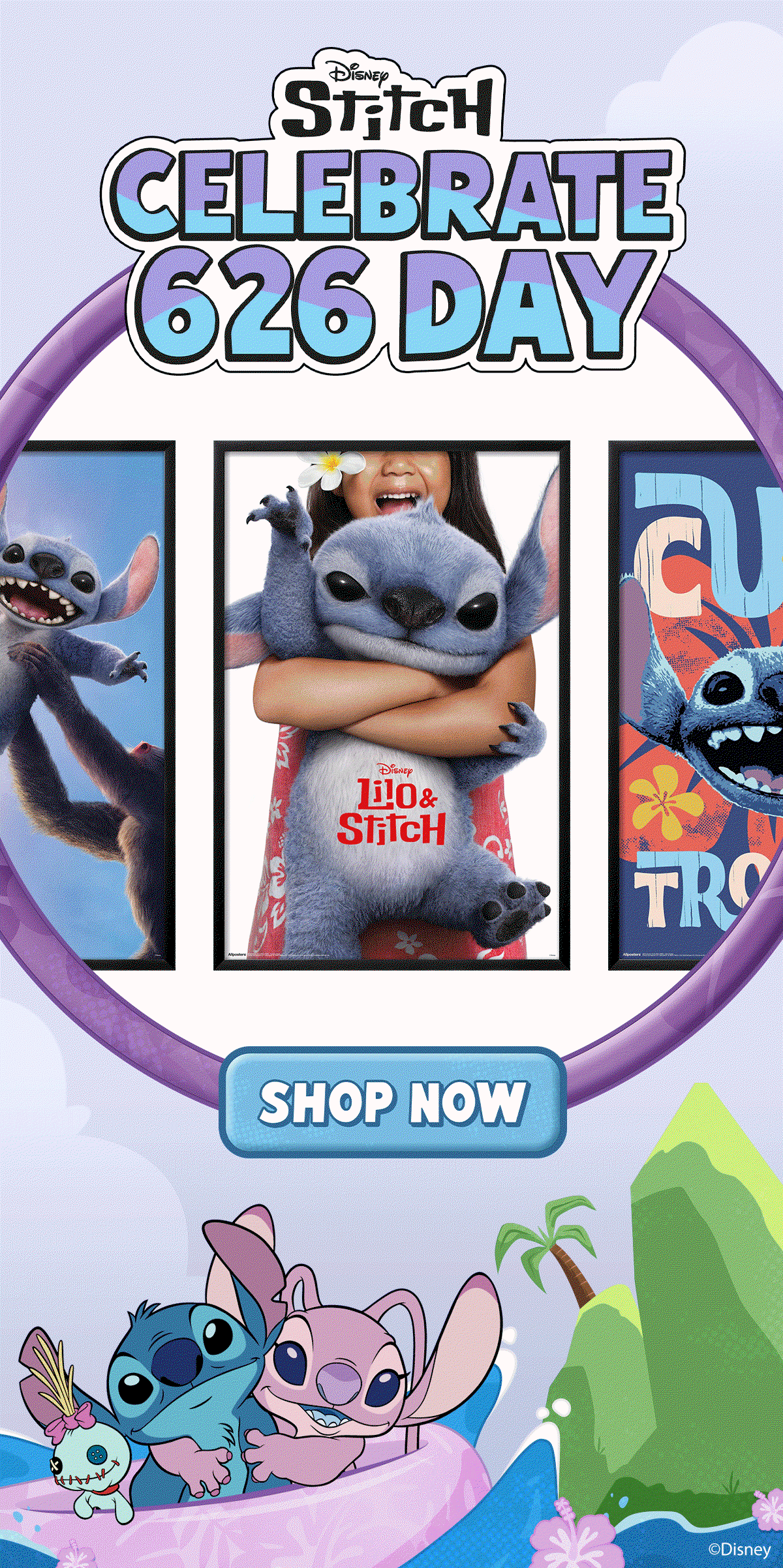 Celebrate 626 Stitch Day: A little mischief goes a long way! Celebrate everyone’s favorite blue troublemaker with playful posters perfect for adding personality to your space.