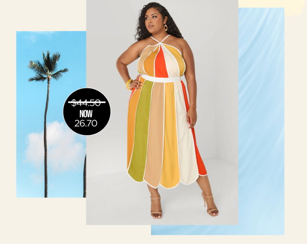 Striped Paneled Swing Top