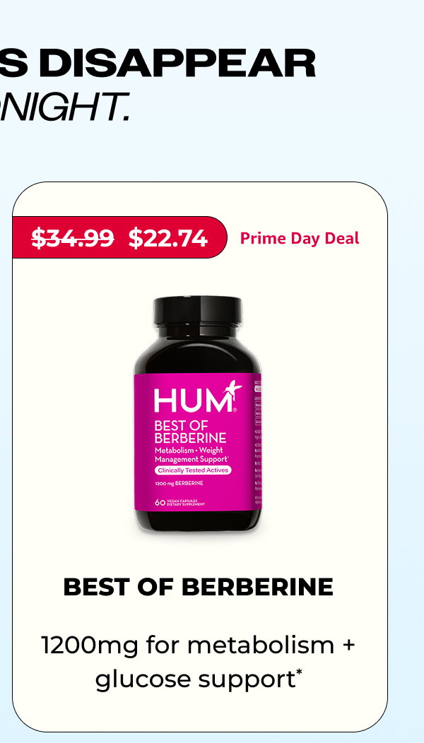 HUM Nutrition up to 35% off Prime Day Sale - Best of Berberine
