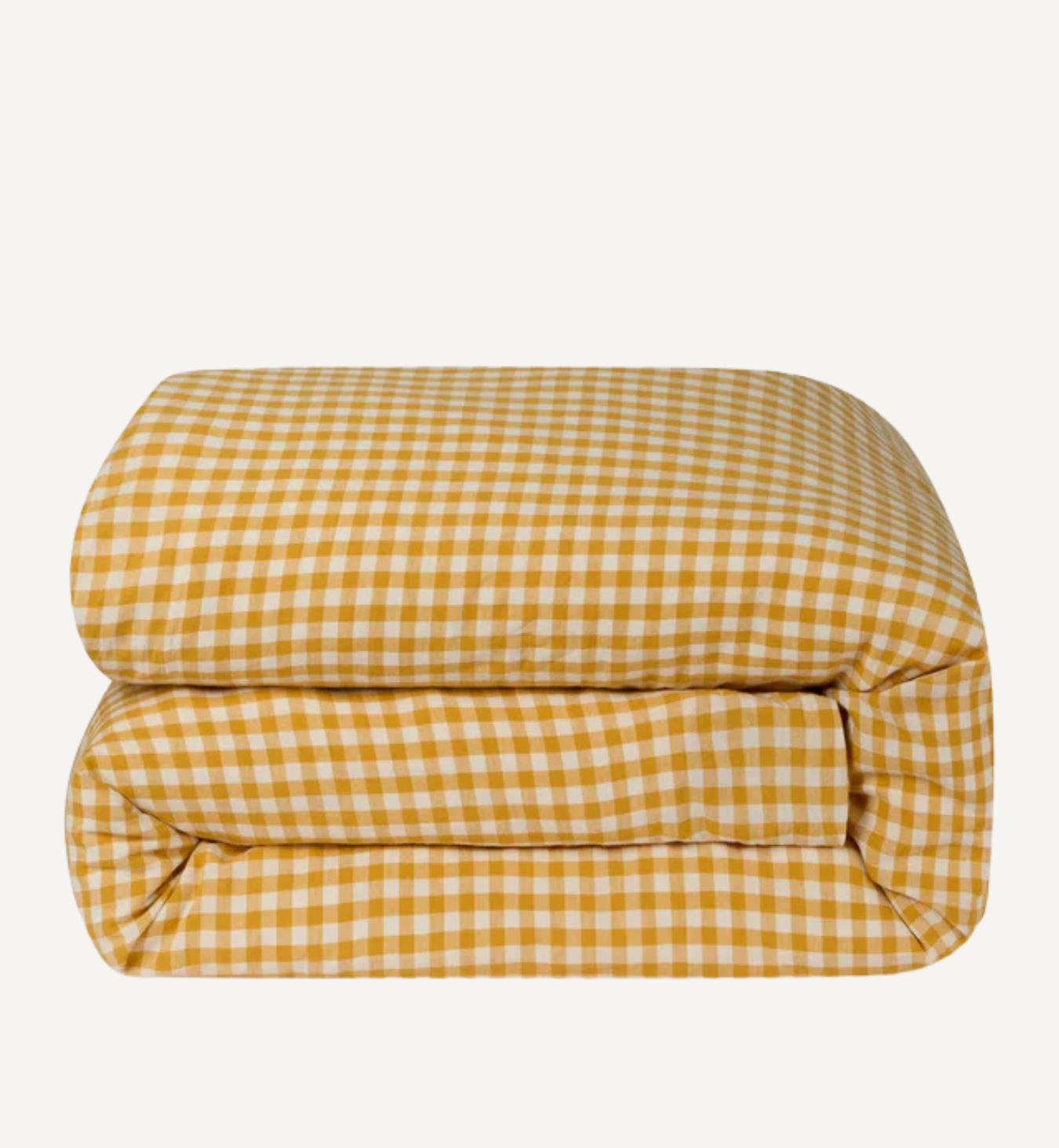 Honey Gingham Linen Blend Duvet Cover