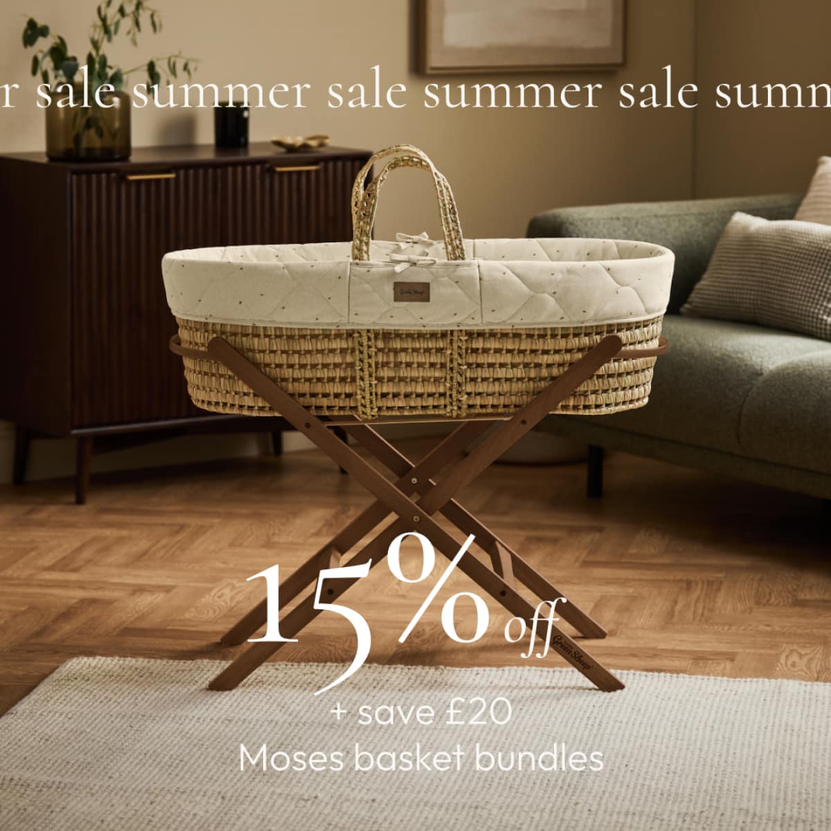 15% off moses baskets