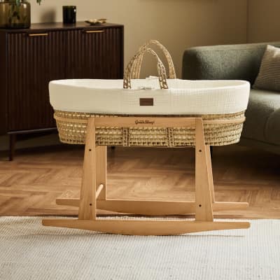 Cotton Muslin Moses Basket, Mattress 