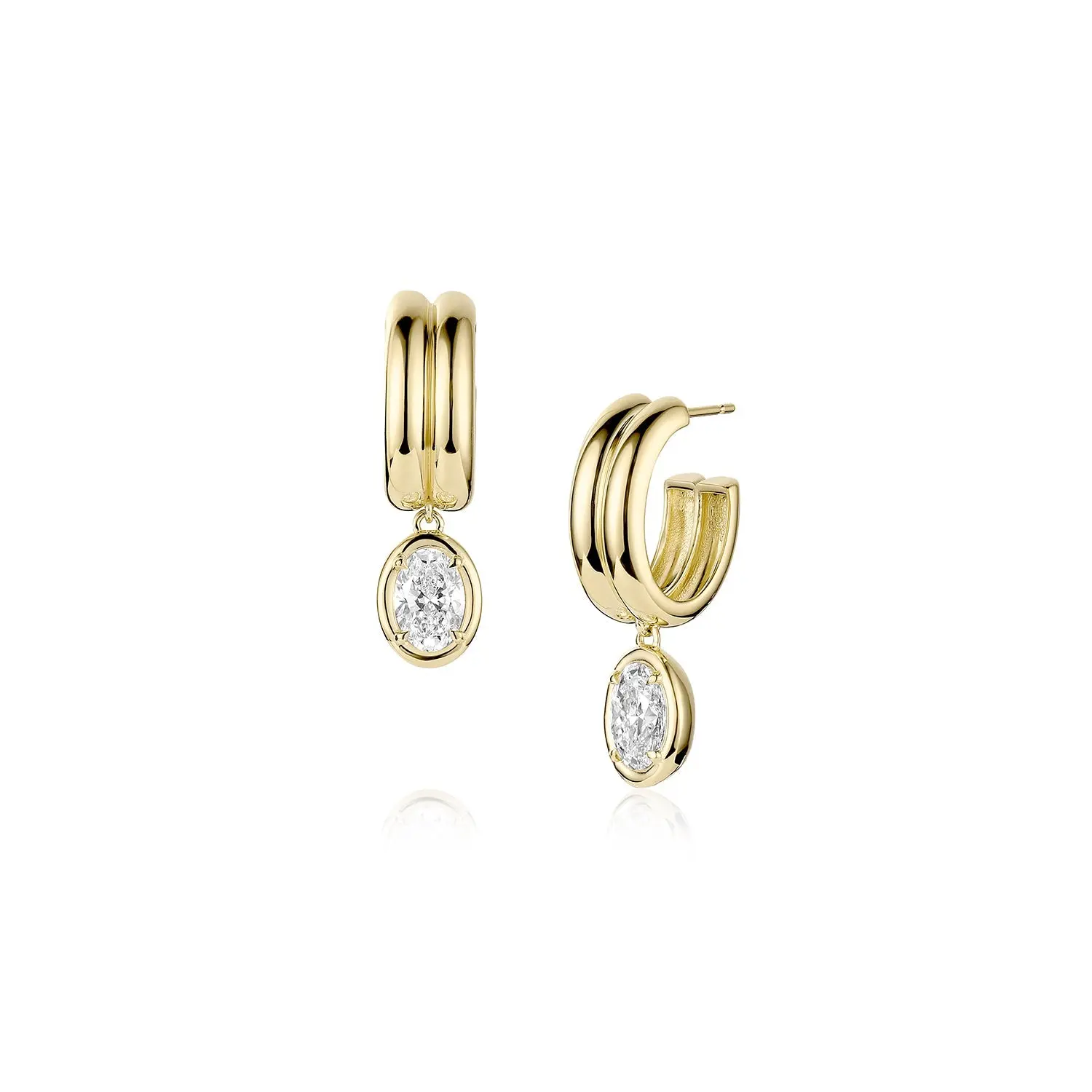 Image of Odette Oval Drop Earrings