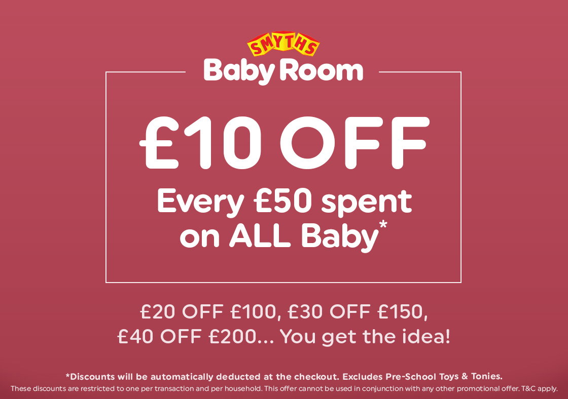 Get £10 OFF Every £50 Spent on ALL Baby