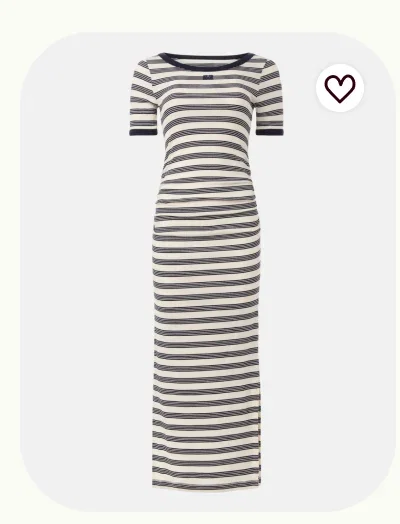 Striped Soft Cotton Rib Short Sleeve Dress