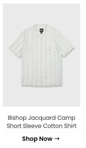 Bishop Jacquard Camp Short Sleeve Cotton Shirt