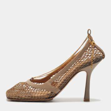 Stretch Size 35 Beige Leather 