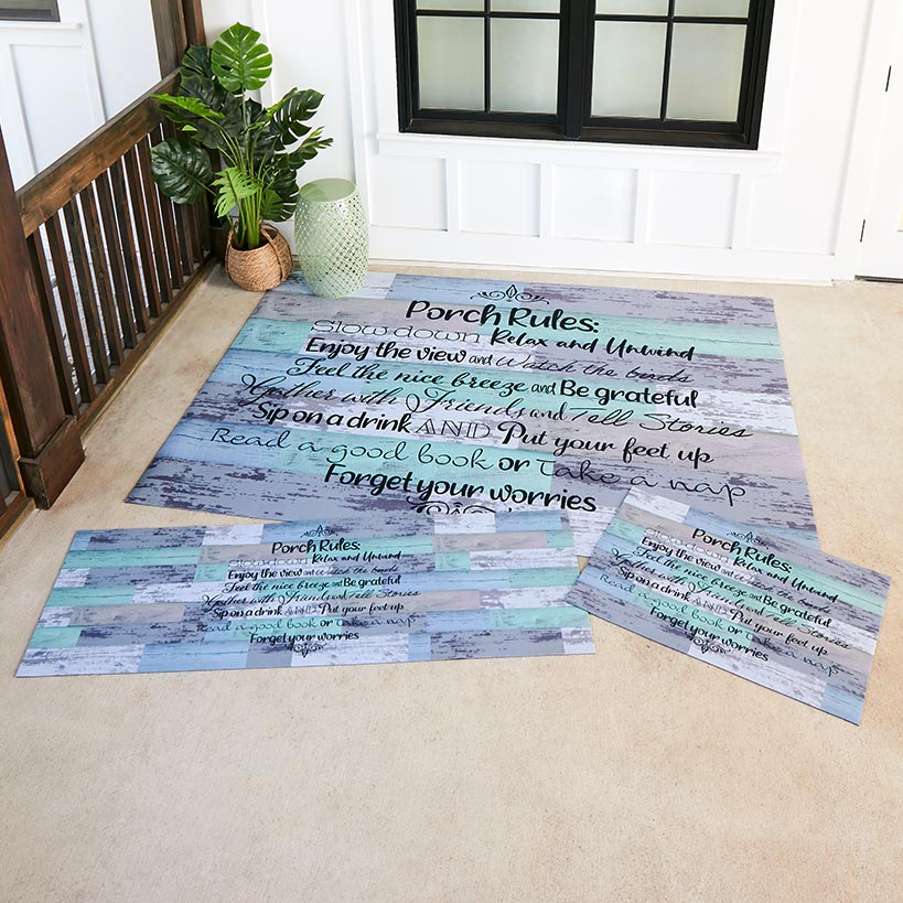 Image of Porch Rules Indoor/Outdoor Area, Accent, or Runner Rug