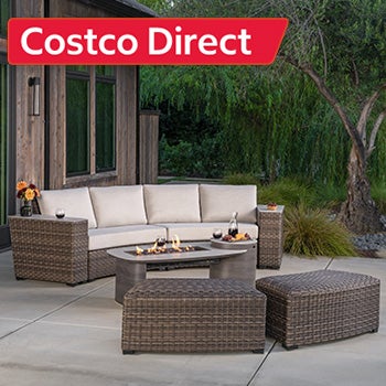 SunVilla Middleton 7-piece Fire Outdoor Patio Sectional Seating Set