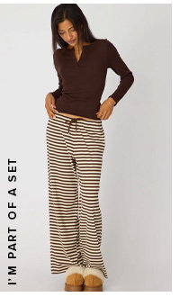 Brown Stripe Relaxed Lounge Pants