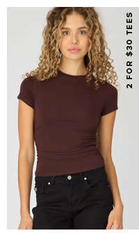 Brown T-shirt Short Sleeve Crew Neck Modal