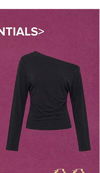 Black One Shoulder Top Long Sleeve