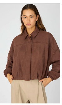 Brown Collared Jacket Suede