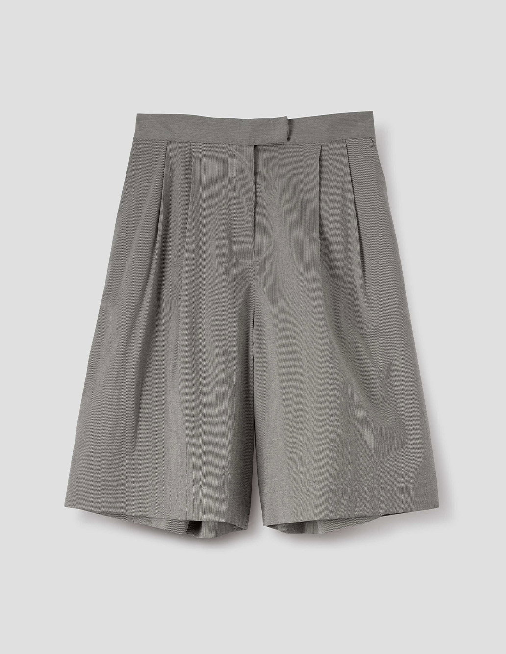 Grey tailored shorts.