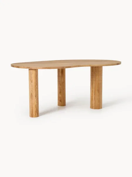 Mesa de comedor de madera de roble con forma orgánica Naruto, tamaños diferentes