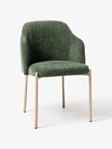 Silla de comedor tapizada con reposabrazos Felicia
