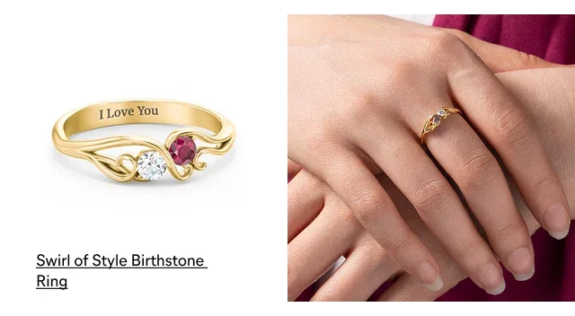 Swirl of Style Birthstone Ring