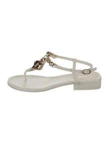 2023 Interlocking CC Logo T-Strap Sandals