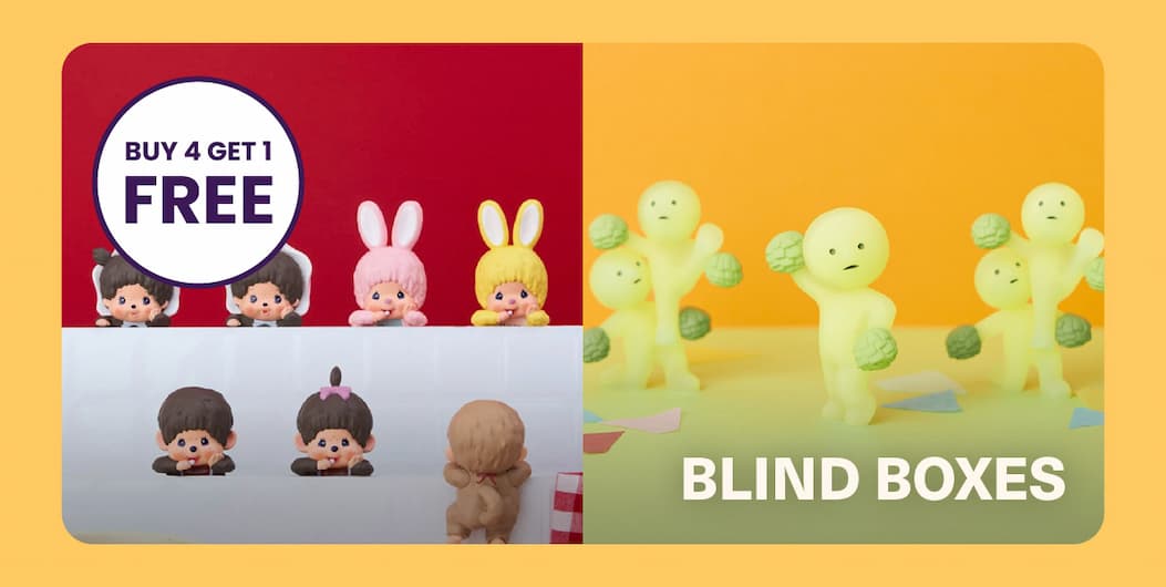 BLIND BOXES BUY 4 GET 1 FREE.