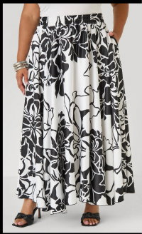 Floral Print Satin Maxi Skirt