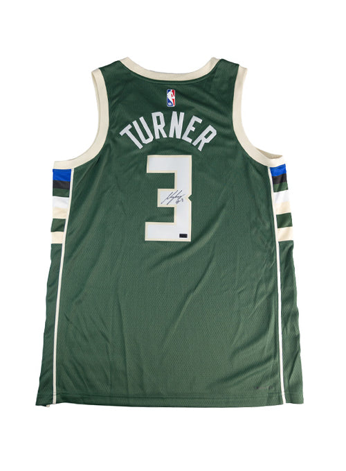 Signed Nike 2022 Icon Edition Myles Turner Milwaukee Bucks Swingman Jersey