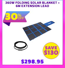 360W Folding Solar Blanket + 6m Extension Lead