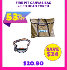 Fire Pit Canvas Bag + LED Head Torch