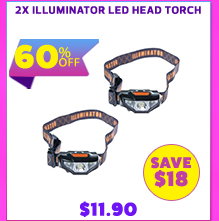 2x Illuminator LED Head Torch
