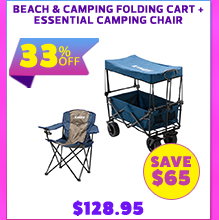 Beach & Camping Folding Cart + Essential Camping Chair