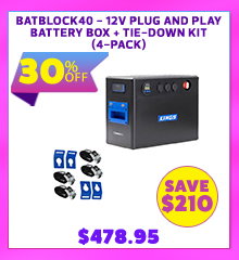 BatBlock40 - 12V Plug and Play Battery Box + Tie-Down Kit (4-Pack)