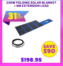 240W Folding Solar Blanket + 6m Extension Lead