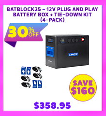 BatBlock25 - 12V Plug and Play Battery Box + Tie-Down Kit (4-Pack)