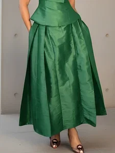 Image of Elegant Plain Loosen Maxi Skirt