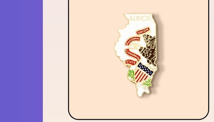 Illinois State Shape Pin