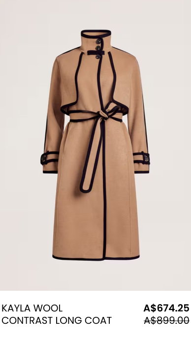 Kayla Wool Contrast Long Coat