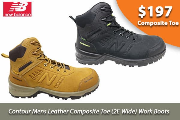 New Balance Calibre Mens Leather Composite Toe 2E Wide Work Boots