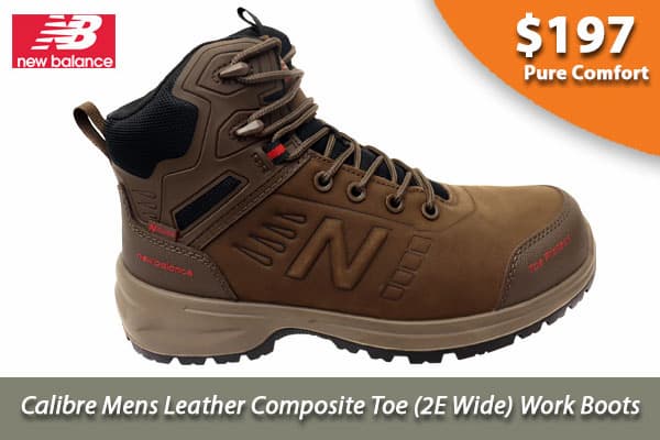New Balance Calibre Mens Leather Composite Toe 2E Wide Work Boots