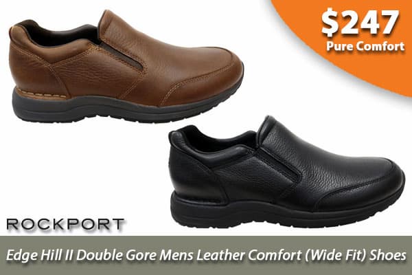 Rockport Edge Hill II Double Gore Mens Leather Comfort Wide Fit Shoes