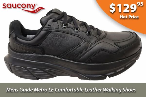 Saucony Mens Guide Metro LE Comfortable Leather Walking Shoes