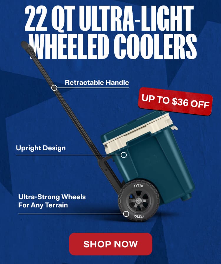 22 QT Ultra-Light Wheeled Coolers up to $36 off