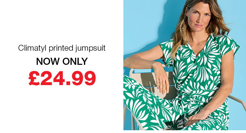Climatyl printed jumpsuit now only £24.99