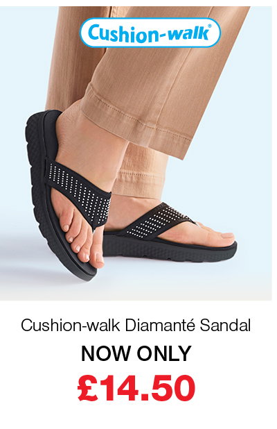 cushion walk diamante sandal now only £14.50