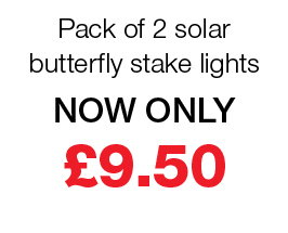 pack of 2 solar butterfly stake lights now only £9.50