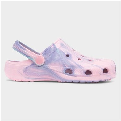 Womens Pink Marble Slip On EVA Clog